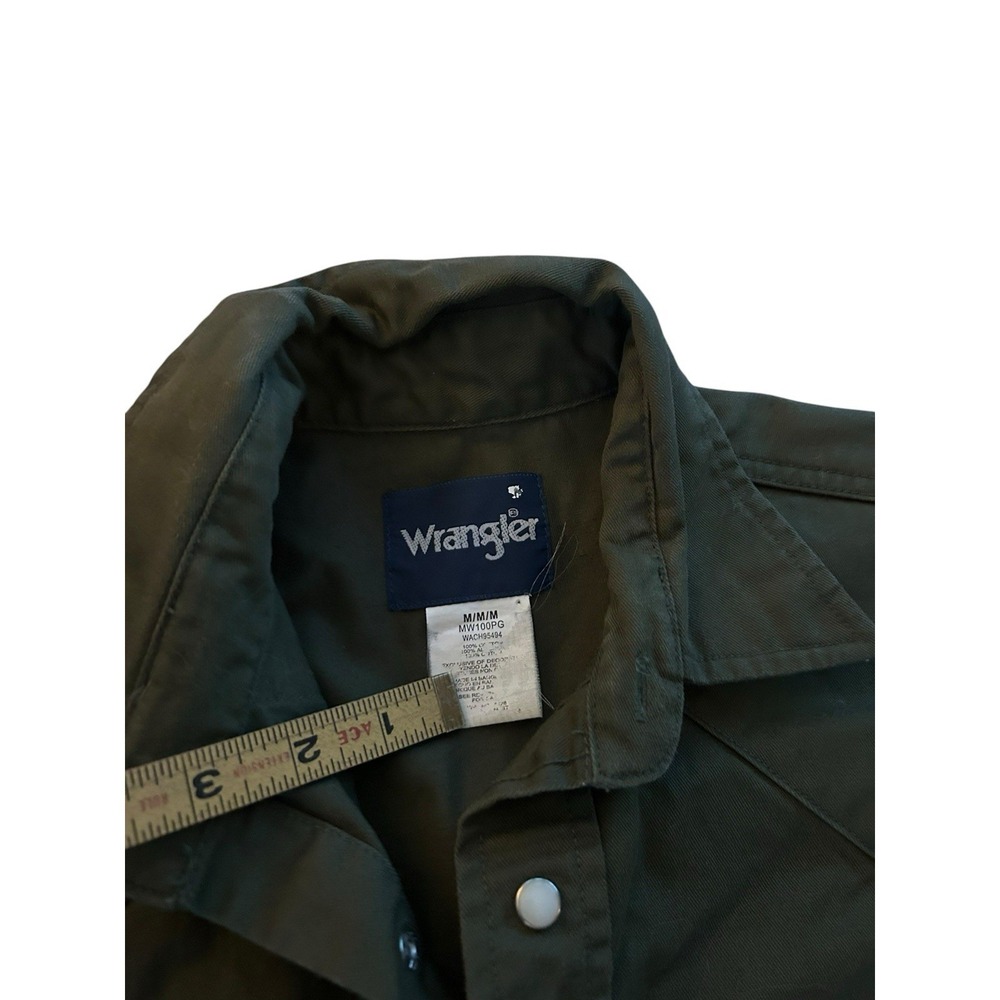 Wrangler Mens Western Pearl Snap Heavy Cotton Like Brushpopper M - Picture 4 of 7